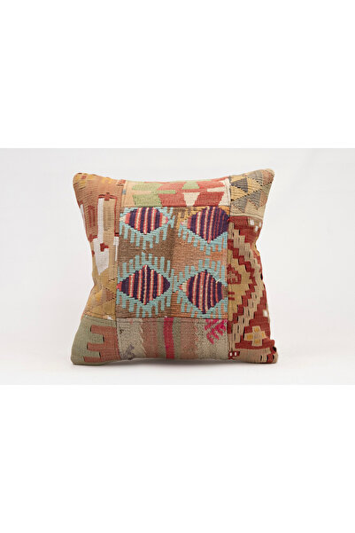 Kilim Whole Sale غطاء وسادة عتيق مصنوع يدويًا من الكليم والصوف مقاس 40x40 سم