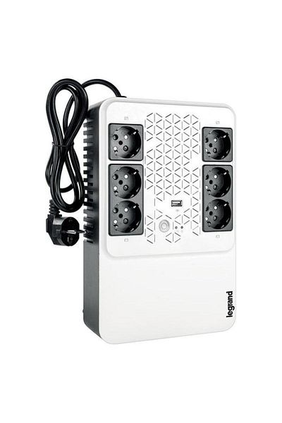 Legrand UPS MULTIPLUG 600, 600VA/360W, 6x German standard sockets, USB charger