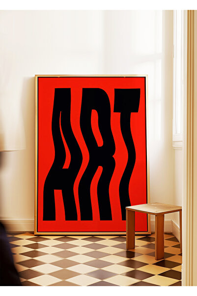 ARTHOUSECOLLECTIVE ART - Tipografie modernă roșu și negru - Poster fără cadru...