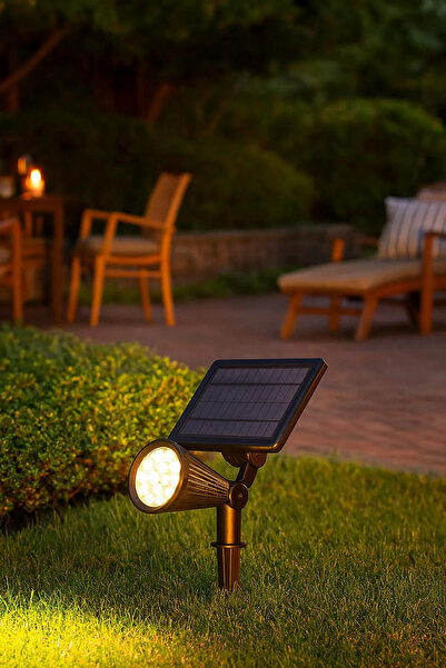 AboutThePerfect Siyah Solar Bahçe Aydınlatması, Ağaç ve Duvarlar İçin Enerji ...