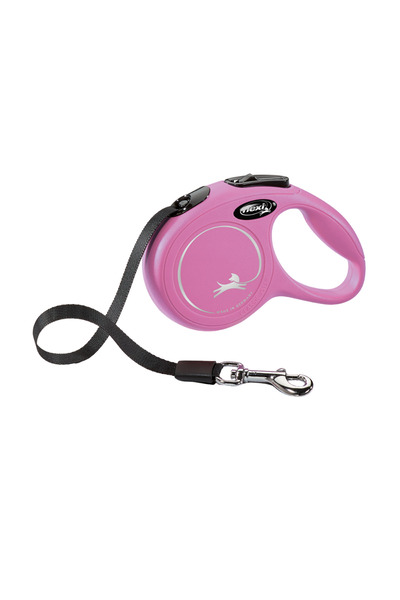 Flexi New Classic Otomatik Şerit Köpek Gezdirme Kayışı 5mt Small-Pembe