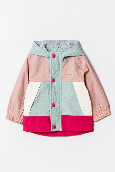 Verscon Girl's Hooded Lined Raincoat with Snap Fasteners and Zipper Closure 1 - 5 Years