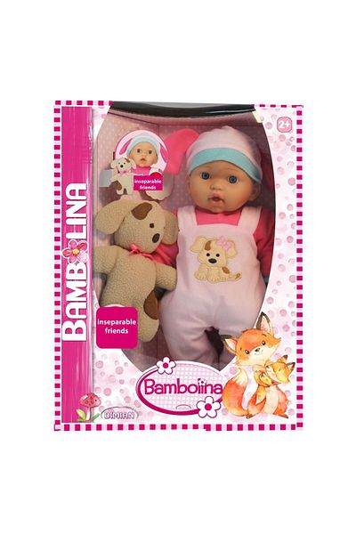 OEM 41 cm soft-bodied baby and plush puppy Bambolina