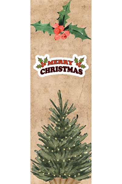 OEM Semn de Carte Craciun, 5x15 cm, 2 bucati, print festiv Santa