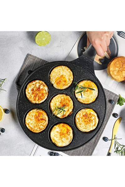 varioshop Tigaie Multifunctionala VarioShop®, Aluminiu, Antiaderenta, 7 compartimente, 26.5 cm, Negru