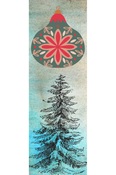 OEM Semn de Carte Craciun, 5x15 cm, 2 bucati, anii 80 ilustrat
