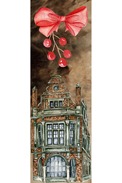 OEM Semn de Carte Craciun, 5x15 cm, 2 bucati, anii 80 cu fulgi