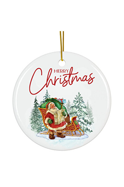 OEM Ornament Acrilic Craciun, 8 cm, Santa decoratiune