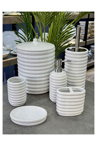 AROW Bagno 6 Piece Porcelain Bathroom Set