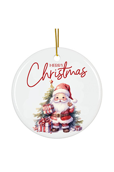 OEM Ornament Acrilic Craciun, 8 cm, vintage Santa