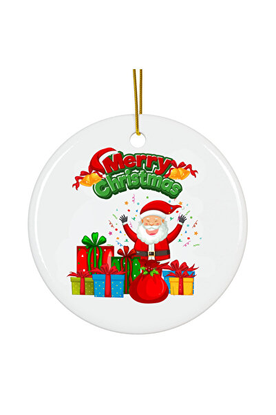 OEM Ornament Acrilic Craciun, 8 cm, brad mos craciun vintage