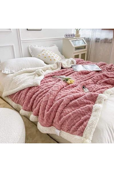 OEM Double blanket cocolino knitted type, with embossed pattern, , PBT5, 200X230 cm, 3 kg