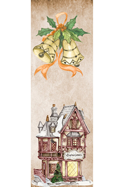 OEM Semn de Carte Craciun, 5x15 cm, 2 bucati, retro clasic