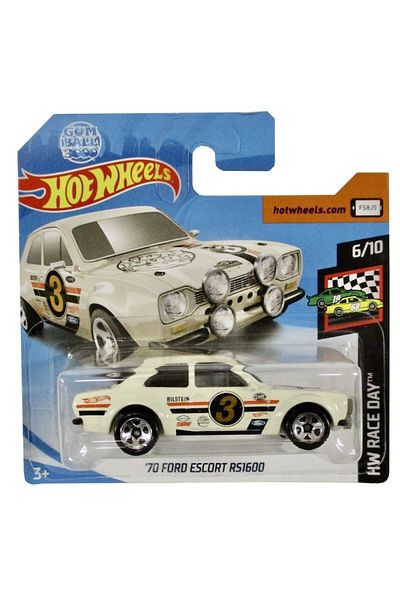 HOT WHEELS Masinuta Metalica Hot Wheels '70 Ford Escort RS1600, Colectia HW Race Day 2019, Crem, 1:64