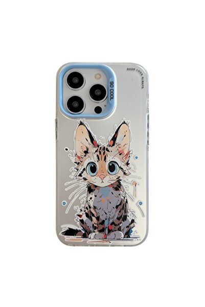 e-Eunoia Art Husa pentru Apple iPhone 15 Pro Max, Silly Cat, Precision Fit, M...