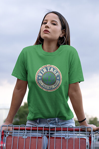 Butik Vintage εμπριμέ / Γυναικείο πολύχρωμο T-Shirt 100% Βαμβάκι Κανονική εφα...