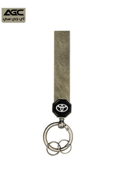 AGC Toyota Logo Leather Key Chain with 2 Key Rings, Premium Quality, Stylish ...