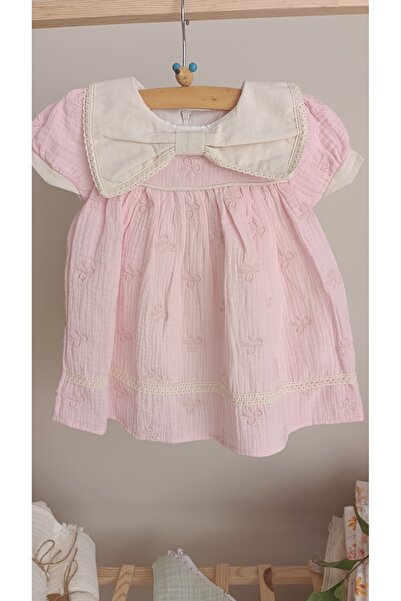 PURE BABY NATURA Müslin Kumaş Bebek - Kız Çocuk Desenli Elbise