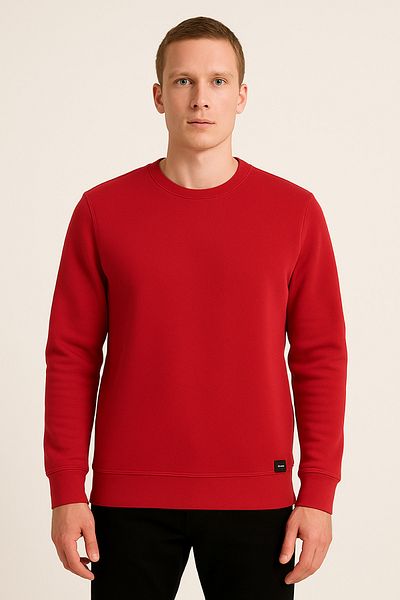 Giyim Dünyası Men's Three Thread Unsharmonized Sweatshirt Red