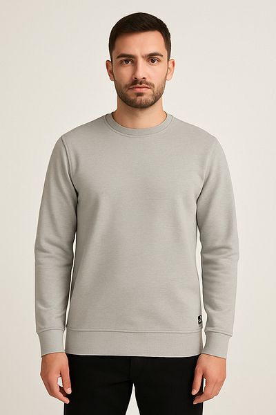 Giyim Dünyası Men's Three Thread Unsharmonized Sweatshirt Gray