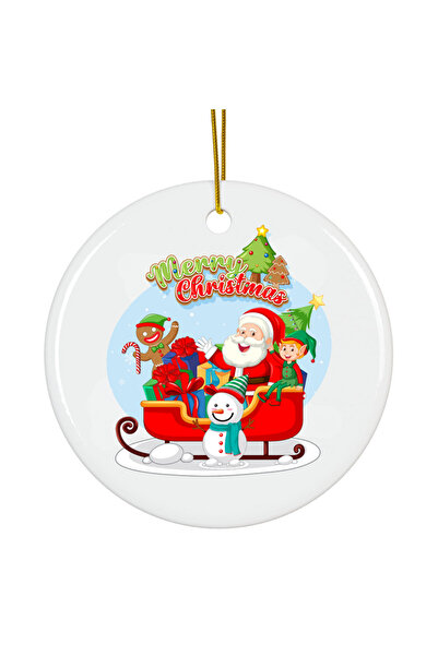 OEM Ornament Acrilic Craciun, 8 cm, brad decoratiune brad vintage