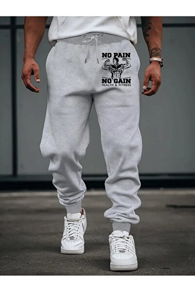 CLASİVA No Pain No Gain Written Unisex Autumn Winter Seasons Elastic Leg Swea...
