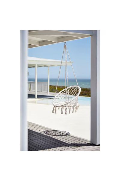 varioshop VarioShop® indoor/outdoor hanging hammock, for terrace, balcony, garden, metal frame
