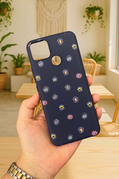 Vip Case Realme C25 - Mini Evil Eye Patterned Silicone Shock Absorbing Classic Protected Rubber Case277