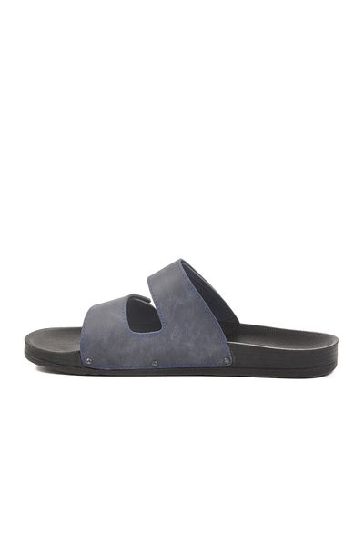 Pierre Cardin Navy Blue Velcro Large Size Men's Slippers Pc-7039 m