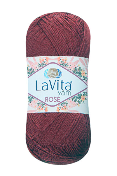 LaVita Yarn Fir de tricotat manual Rose 100% acrilic 100gr (3212 BORDO)