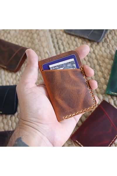 Derici Amca One Shot Genuine Leather Minimal Card Holder
