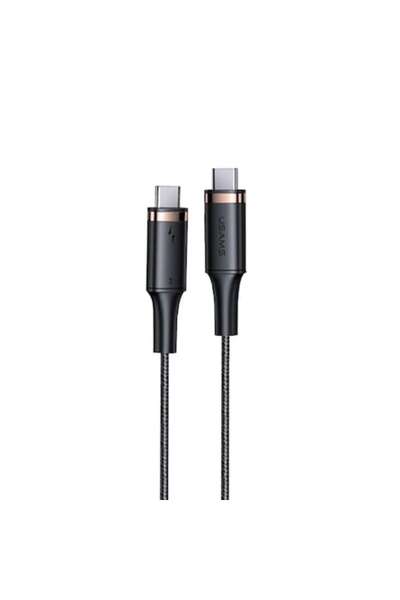 Usams Cablu de încărcare rapidă USB-C la USB-C, PD 100W, 5A, 6m, Negru