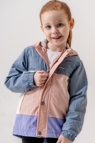 Verscon Girl's Hooded Lined Raincoat with Snap Fasteners and Zipper Closure 1 - 5 Years