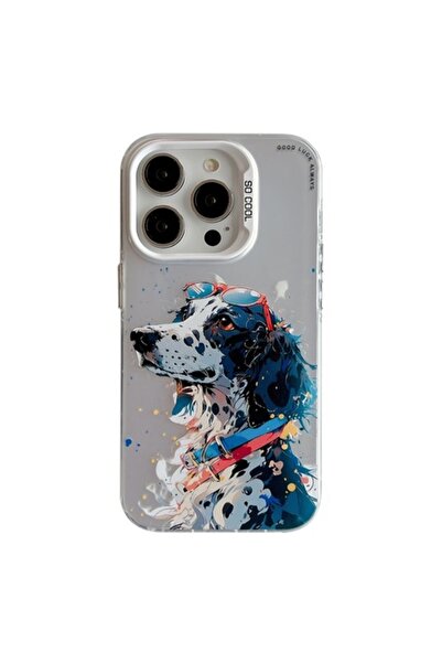 e-Eunoia Art Husa pentru Apple iPhone 15 Pro Max, Spotted Dog, Precision Fit,...