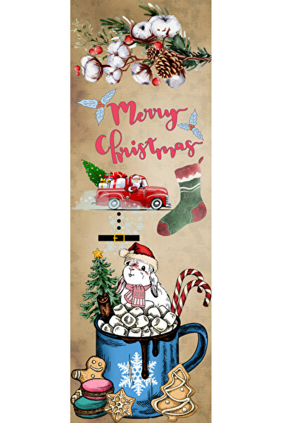 OEM Semn de Carte Craciun, 5x15 cm, 2 bucati, Santa vesel