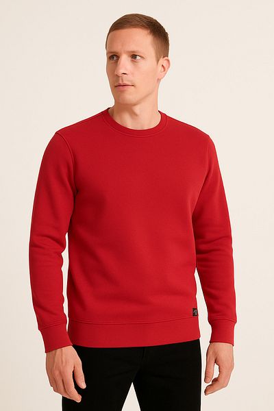 Giyim Dünyası Men's Three Thread Unsharmonized Sweatshirt Red