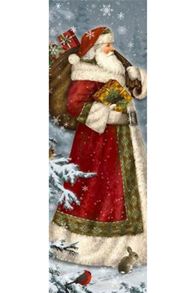 OEM Semn de Carte Craciun, 5x15 cm, 2 bucati, model Mos Craciun