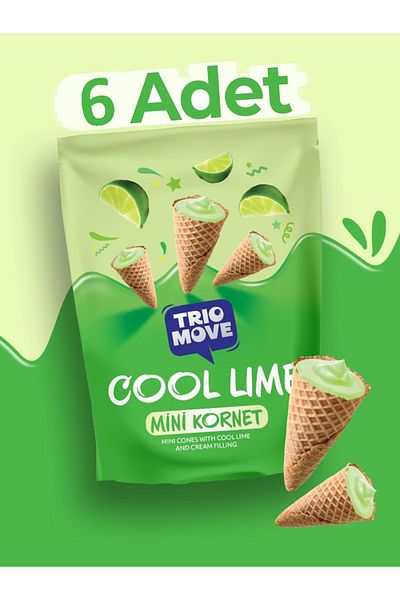 KOST Trio Move Mini Cornet Cool Lime 55Gr - 6 Pieces