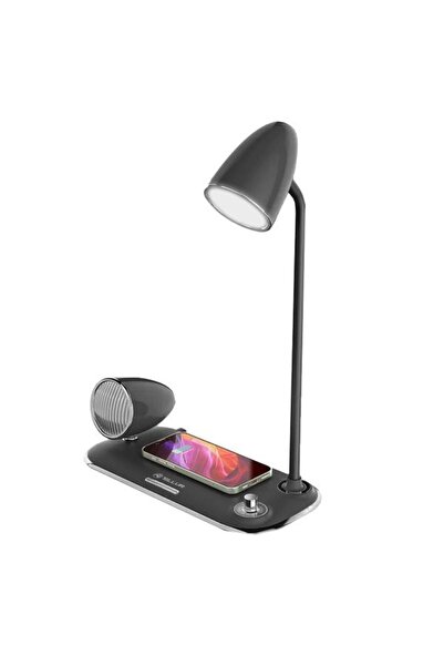 TELLUR Wireless Charger and Desk Lamp Nostalgia 15W, Bluetooth Speaker 5W, Black