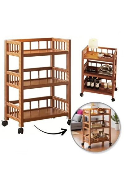 JollyMag Mobilní bambusová police na kolečkách, velikost 48