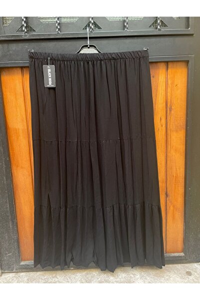 Blackmods SİYAH LASTİKLİ PARÇALI BASMA ETEK