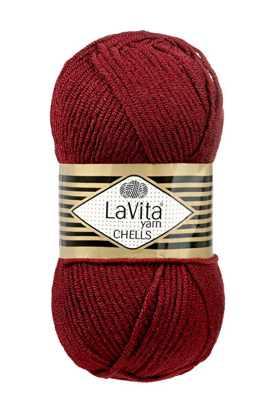 LaVita Yarn Fir de tricotat manual Chells 100% acrilic 100gr (9572 BORDO)