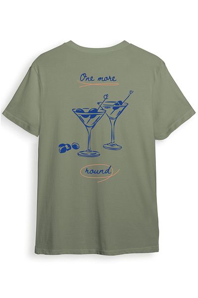 beloved.co One More Round Martini Patterned 100% Cotton Regular Fit Unisex T-Shirt