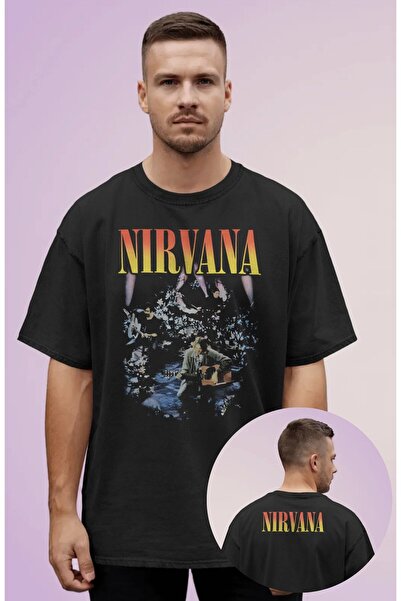 Fuddy Moda Unisex μπλουζάκι Nirvana Ense με στάμπα, μπλουζάκι με θέμα τη ροκ ...