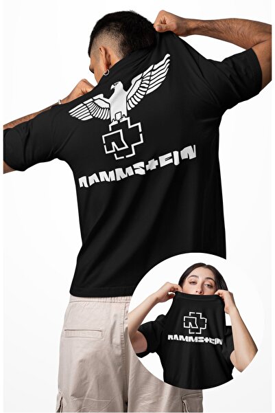 Fuddy Moda Unisex Rammstein majica sa leđnim printom, prevelika majica sa tem...