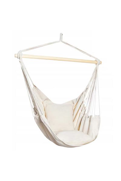 varioshop Hanging swing hammock for home or garden VarioShop®, with wooden frame, for indoors/outdoors