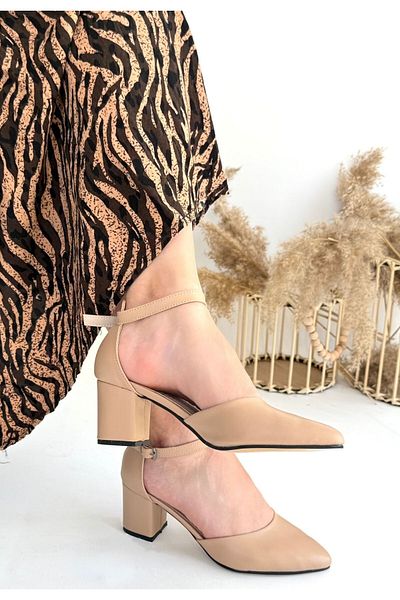 Skygo Mulen Nude Skin Heeled Shoes