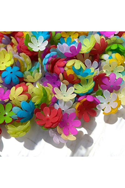312 KONSEPT 50 τεμάχια πλαστικές χάντρες λουλουδιών σε παστέλ χρώματα 20 χιλι...