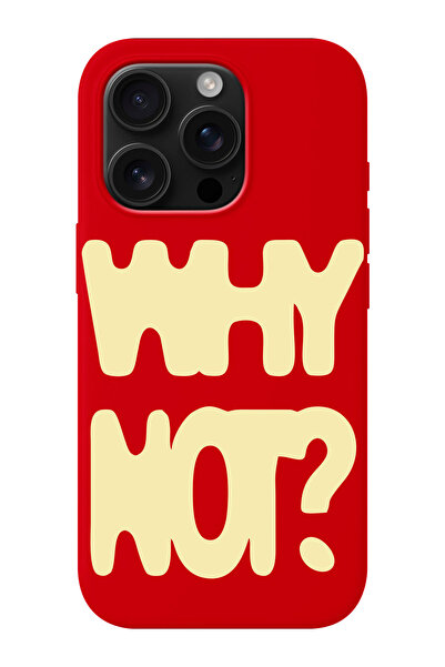 shoptocase iPhone 16 Pro Max Uyumlu Why Not? Desenli İçi Süet Lansman Koruyucu Telefon Kılıfı