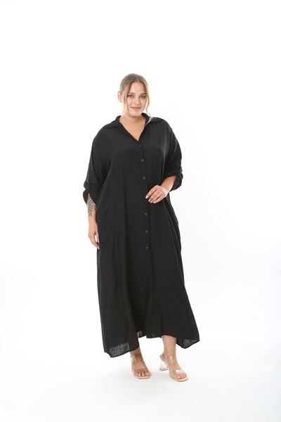 XL Modam KADIN UZUN KOL CEPLİ AEROBİN KUMAŞ BÜYÜK BEDEN ELBİSE